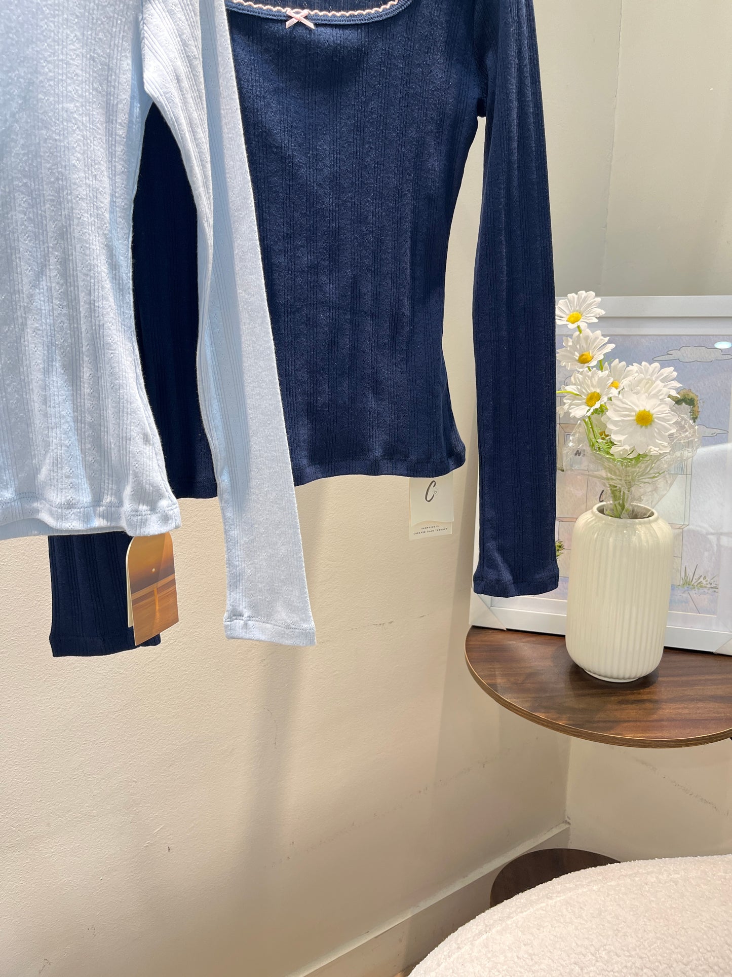 BLUE DETAIL LONG SLEEVE TOP