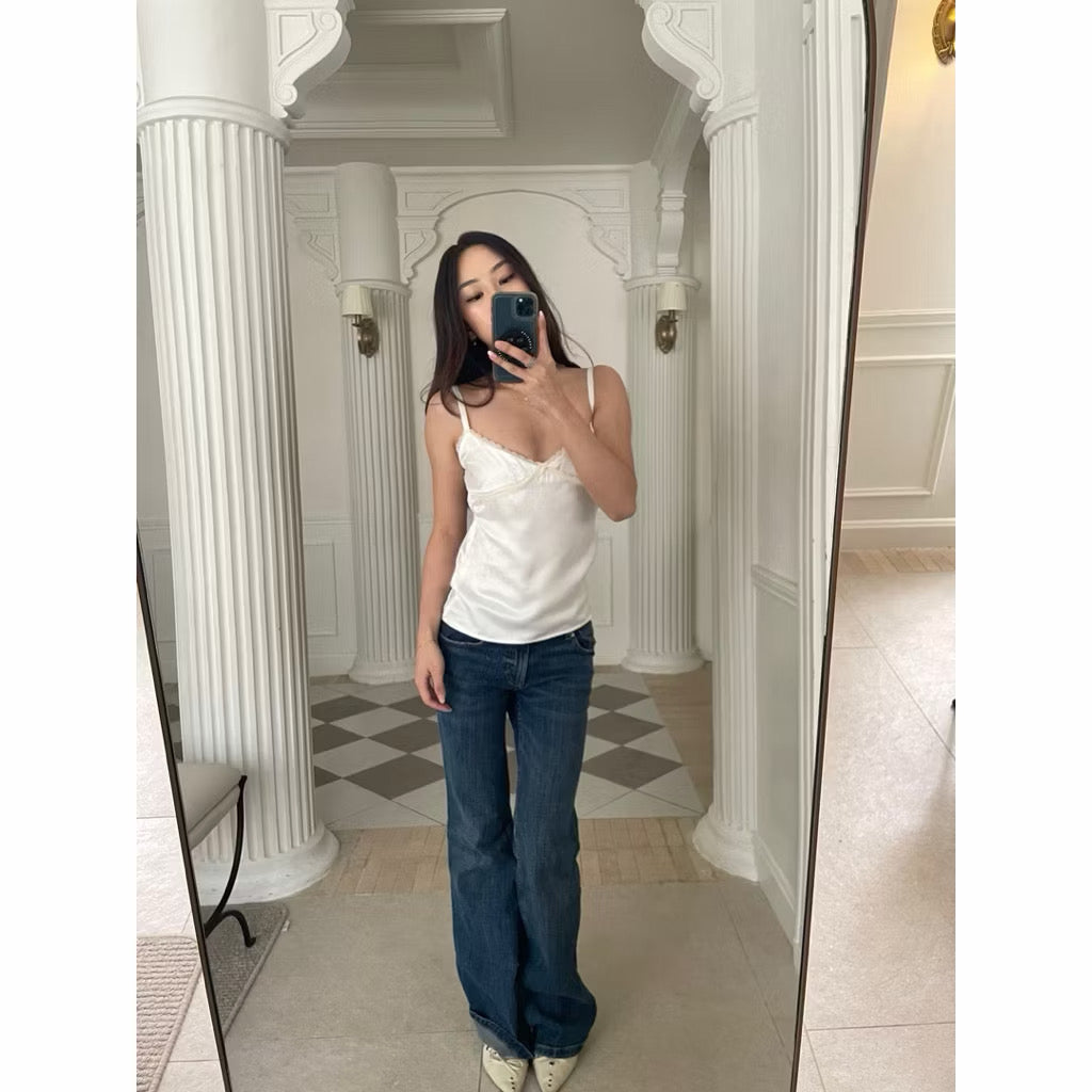 Maison Cher Lace Tank Satin