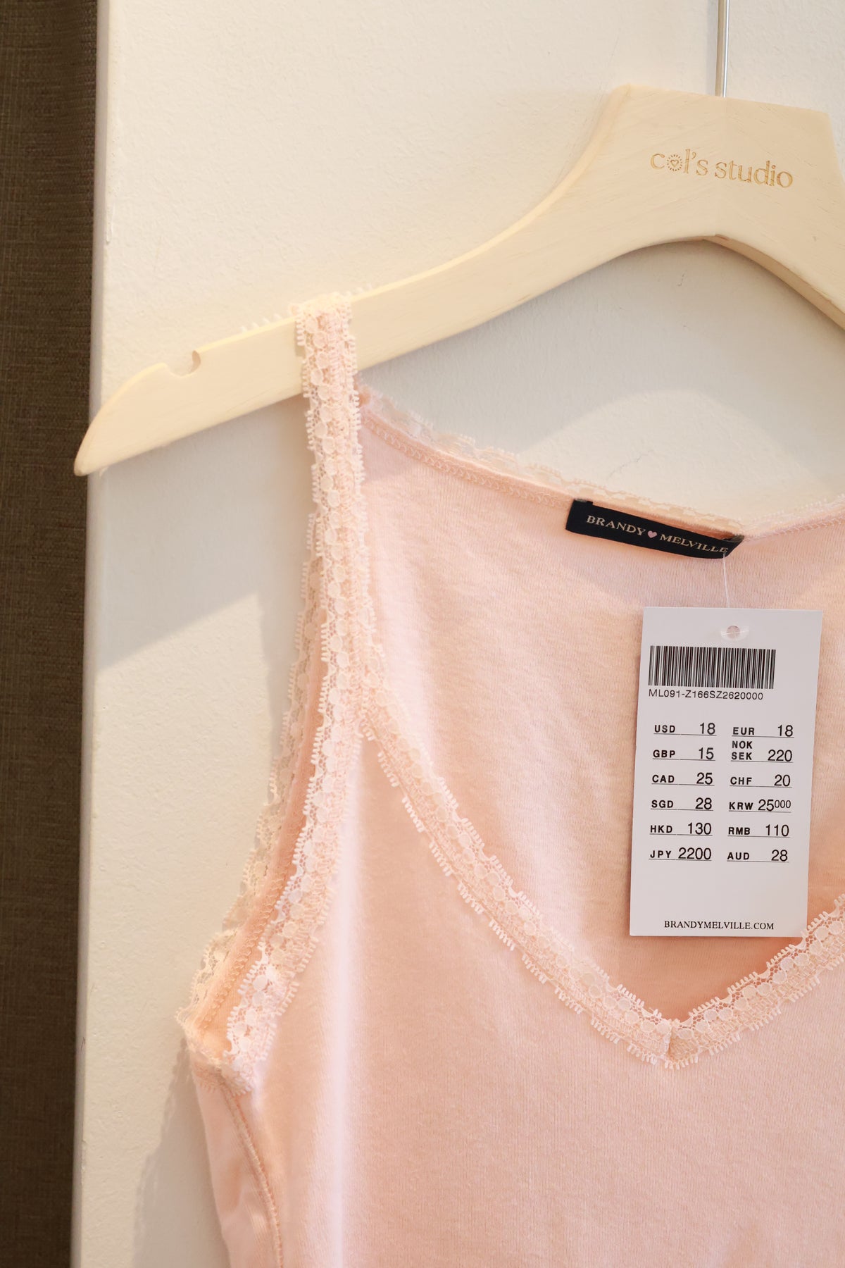 BRANDY Arden Lace Tank- LIGHT PINK