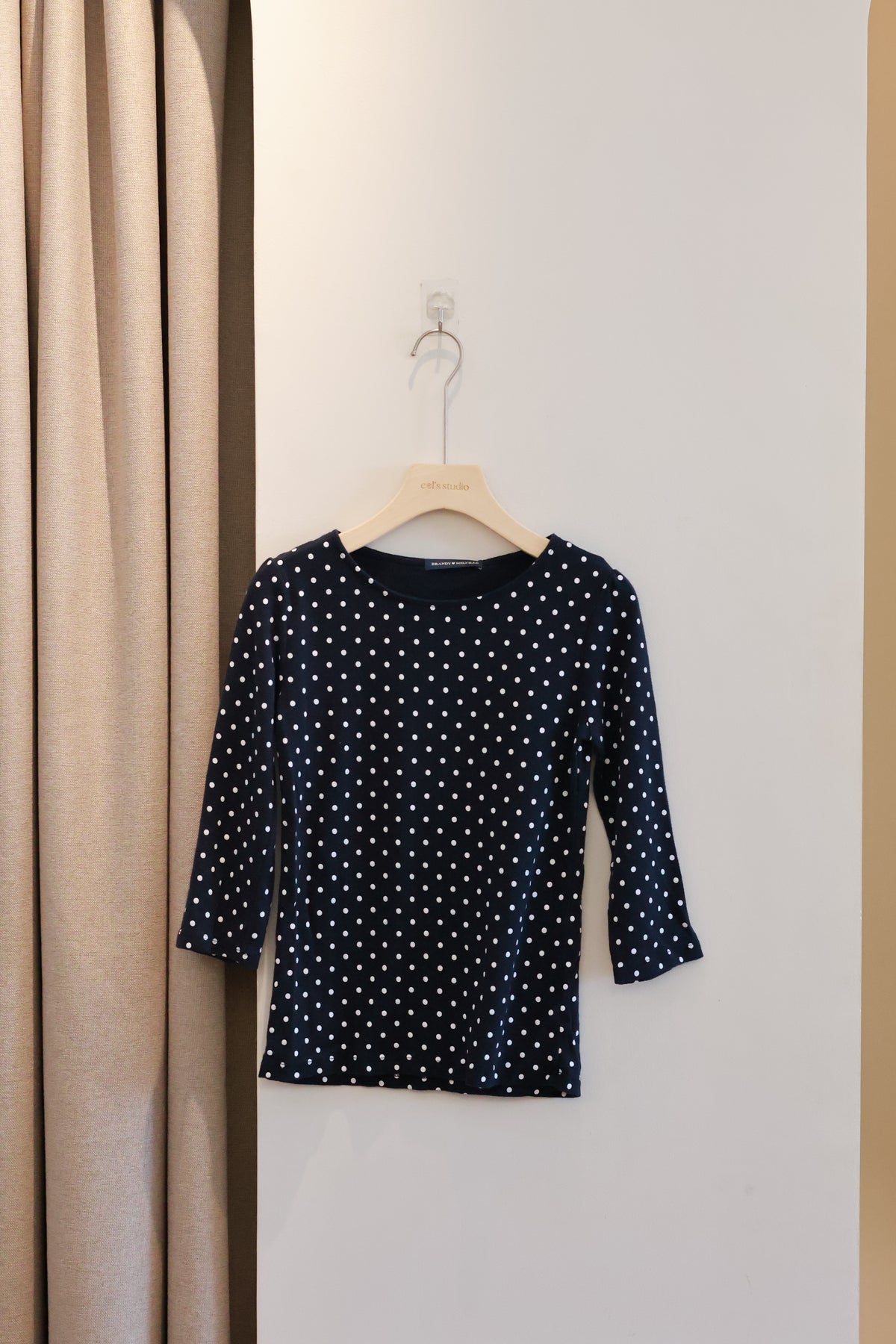 BRANDY Jennie Polka Dots Top- NAVY