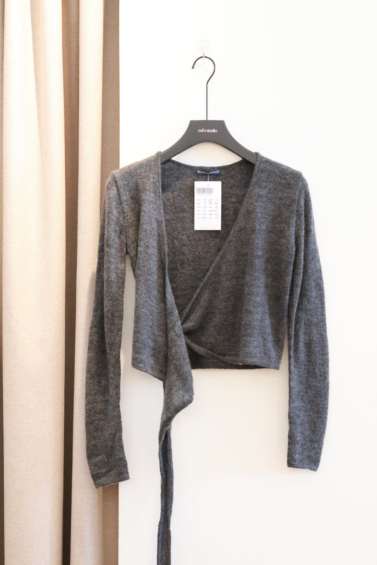 BRANDY Clara Wrap Top  -DARK GRAY