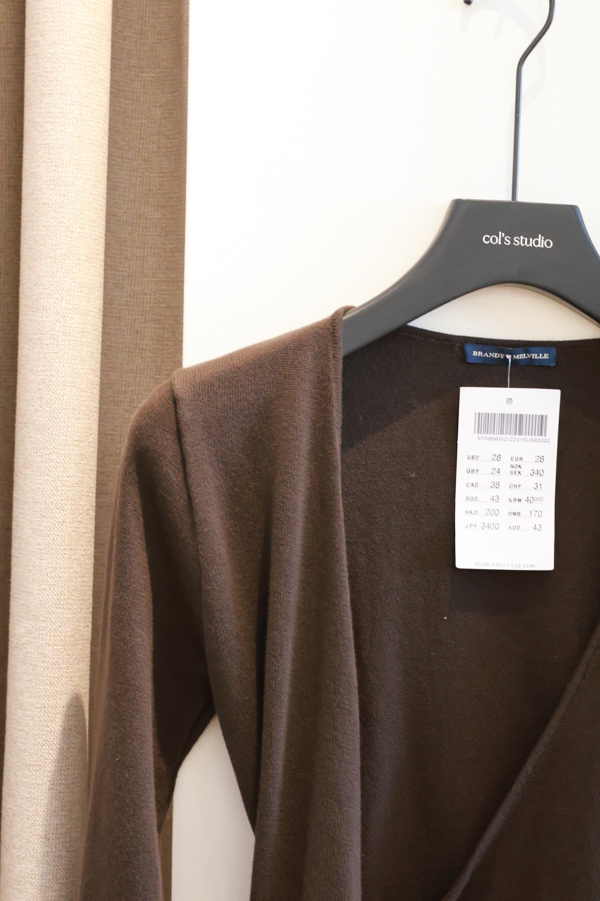 BRANDY Clara Wrap Top- DARK BROWN