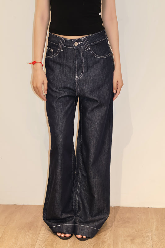 NAVY BAGGY DENIM JEANS