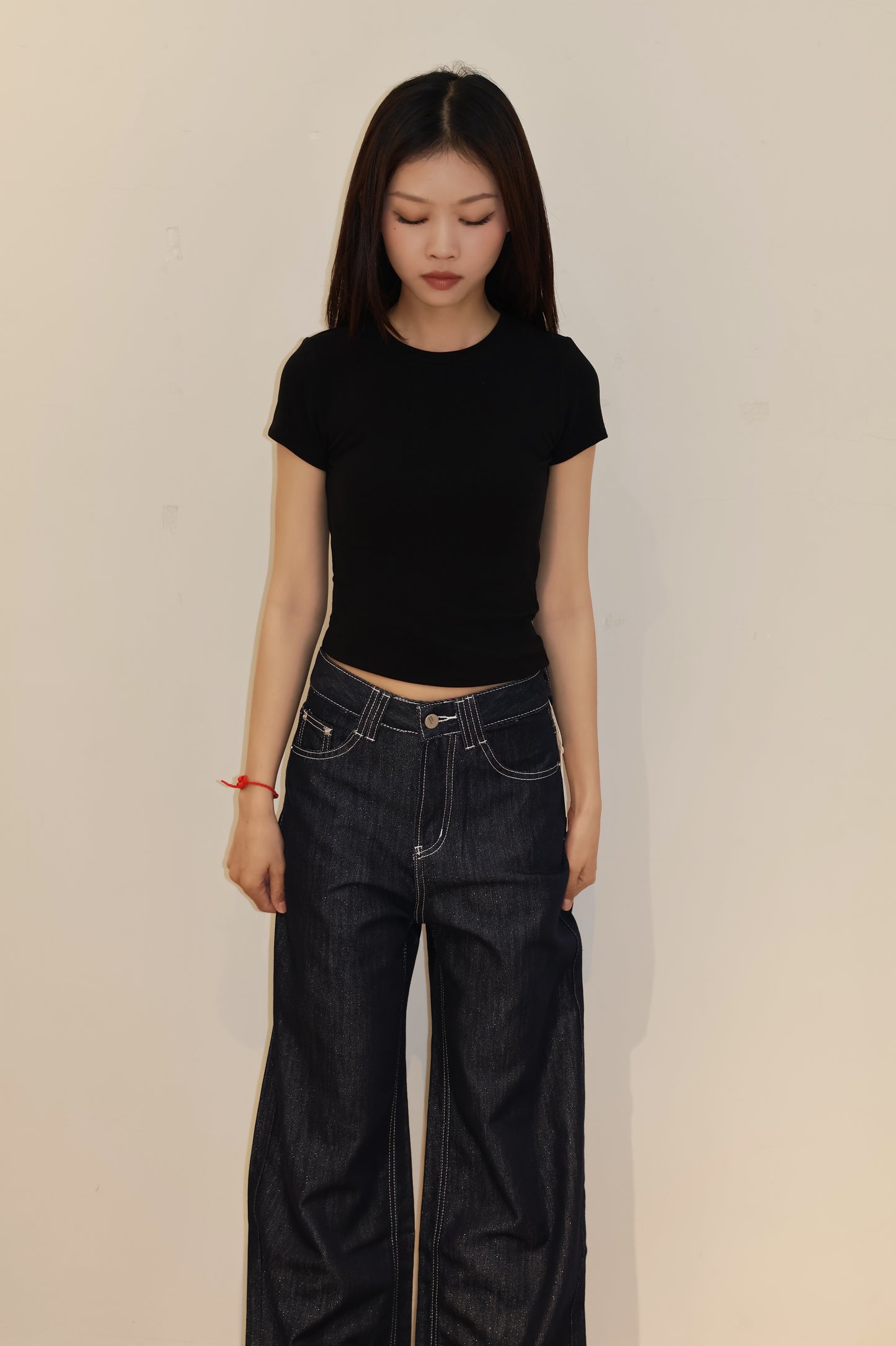 NAVY BAGGY DENIM JEANS