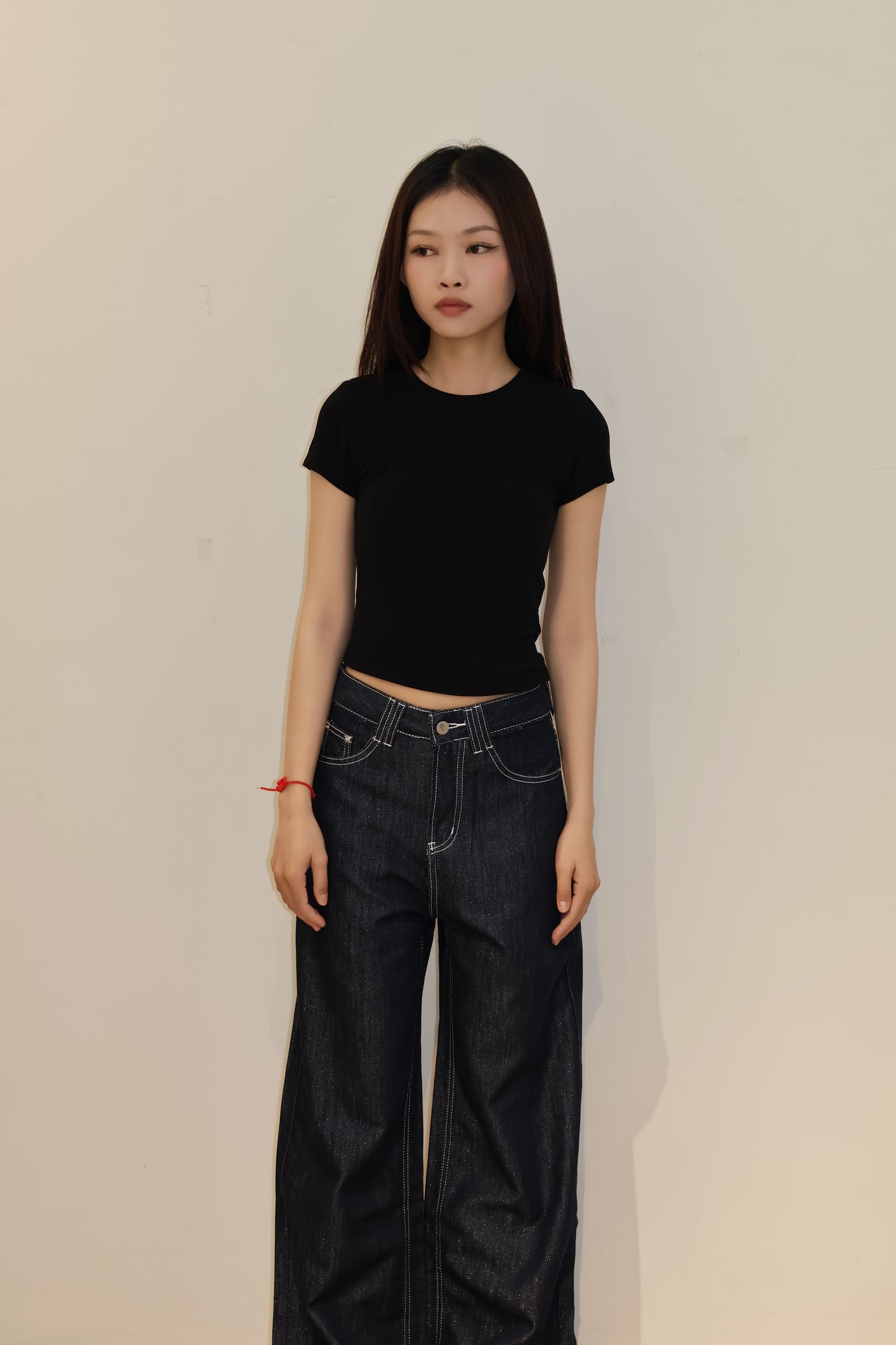 NAVY BAGGY DENIM JEANS