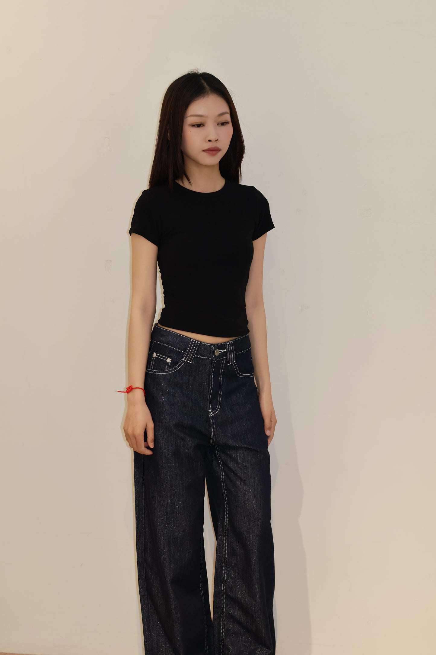 NAVY BAGGY DENIM JEANS
