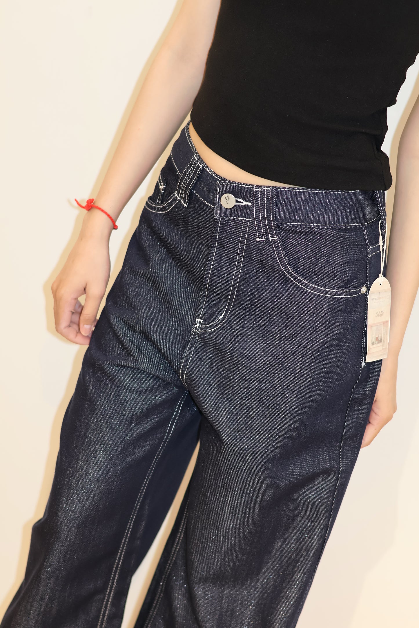 NAVY BAGGY DENIM JEANS