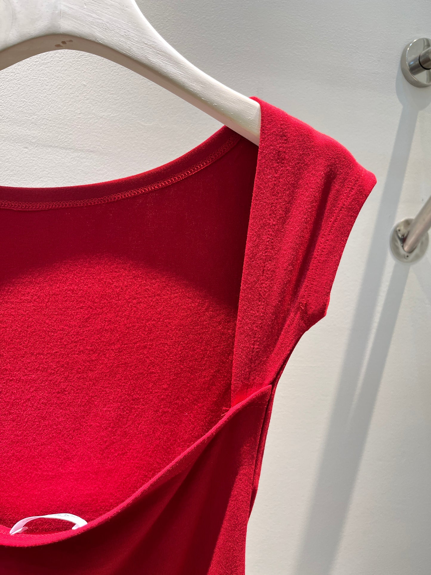 Red backless top