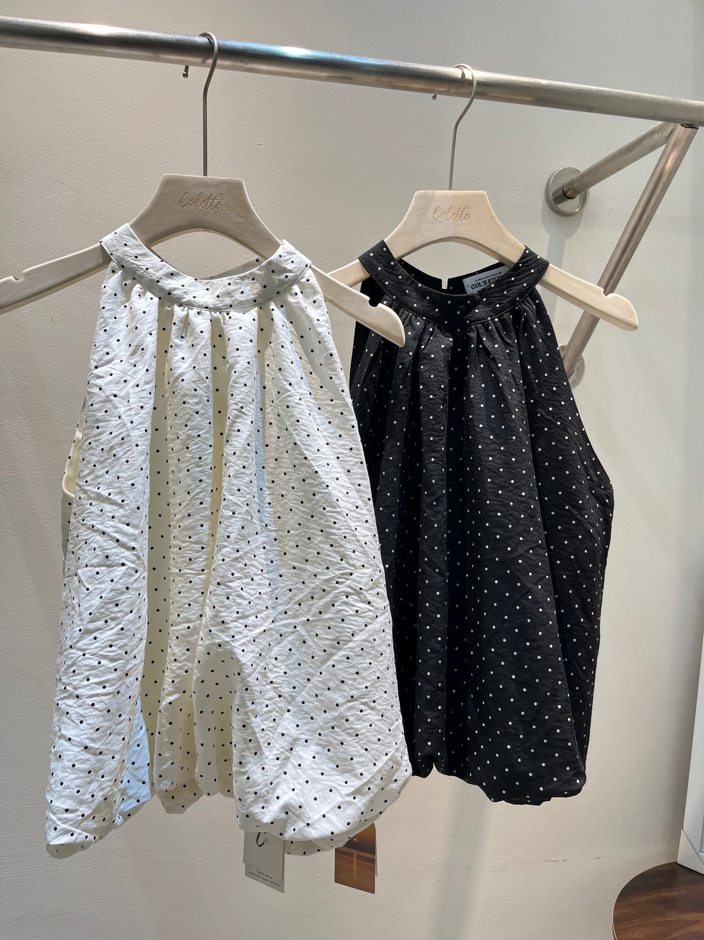 Polkadot print puffy top