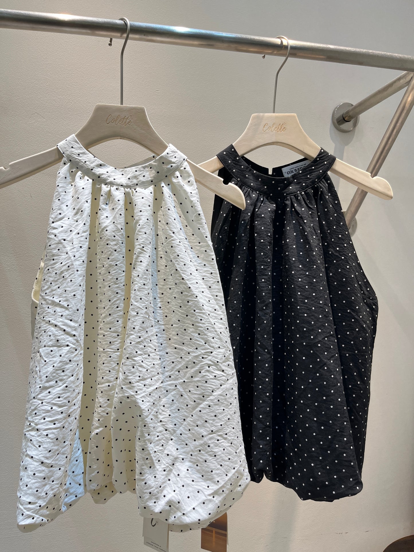 Polkadot print puffy top