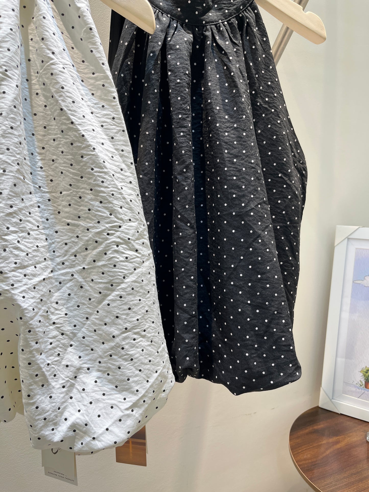 Polkadot print puffy top