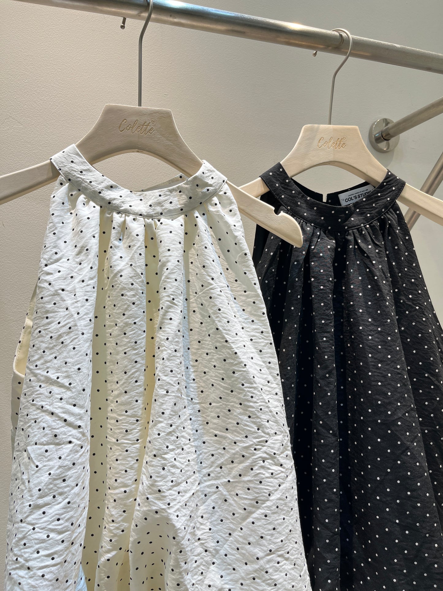 Polkadot print puffy top