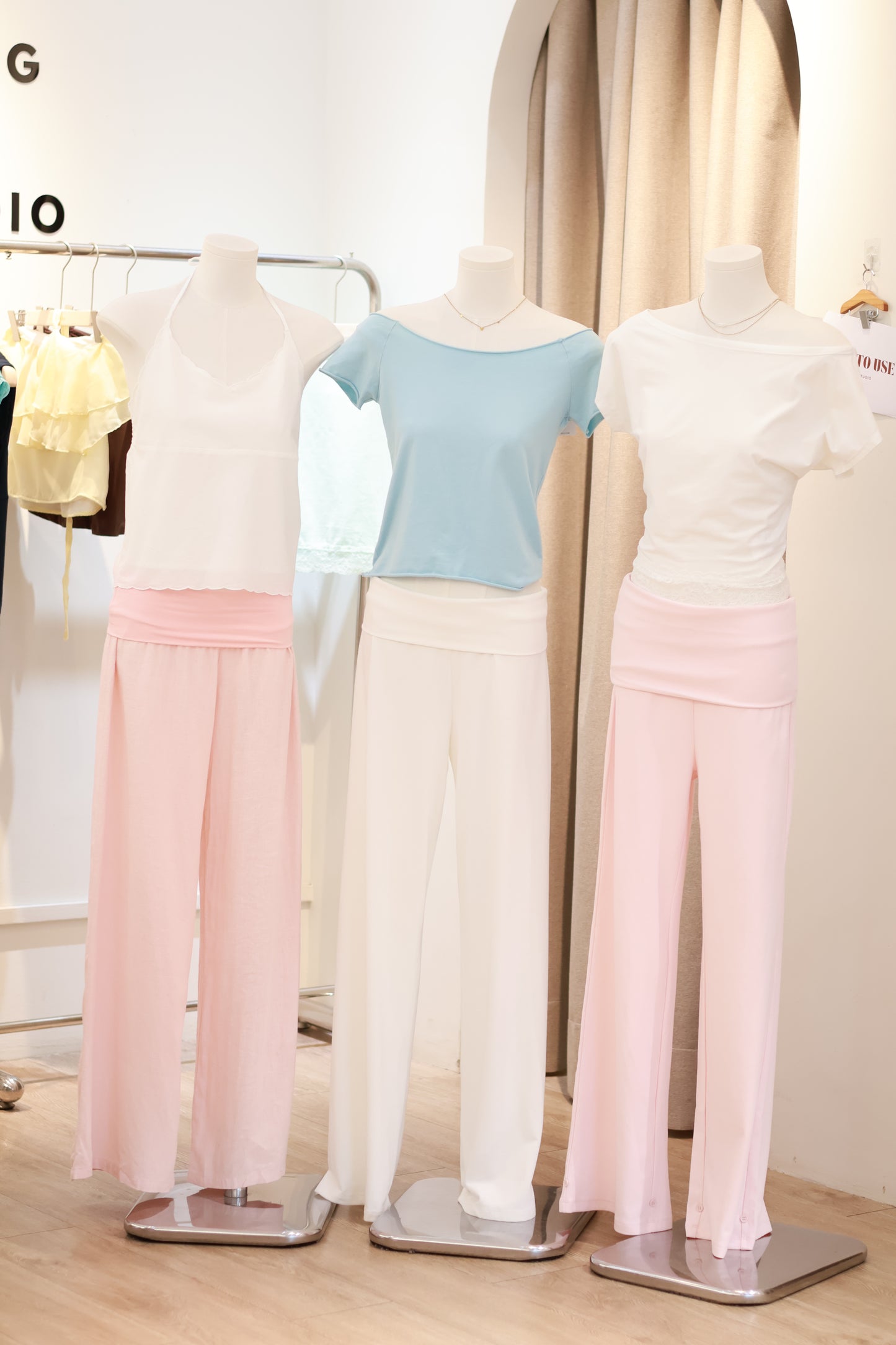 AUD Pink Micro Flare Pants