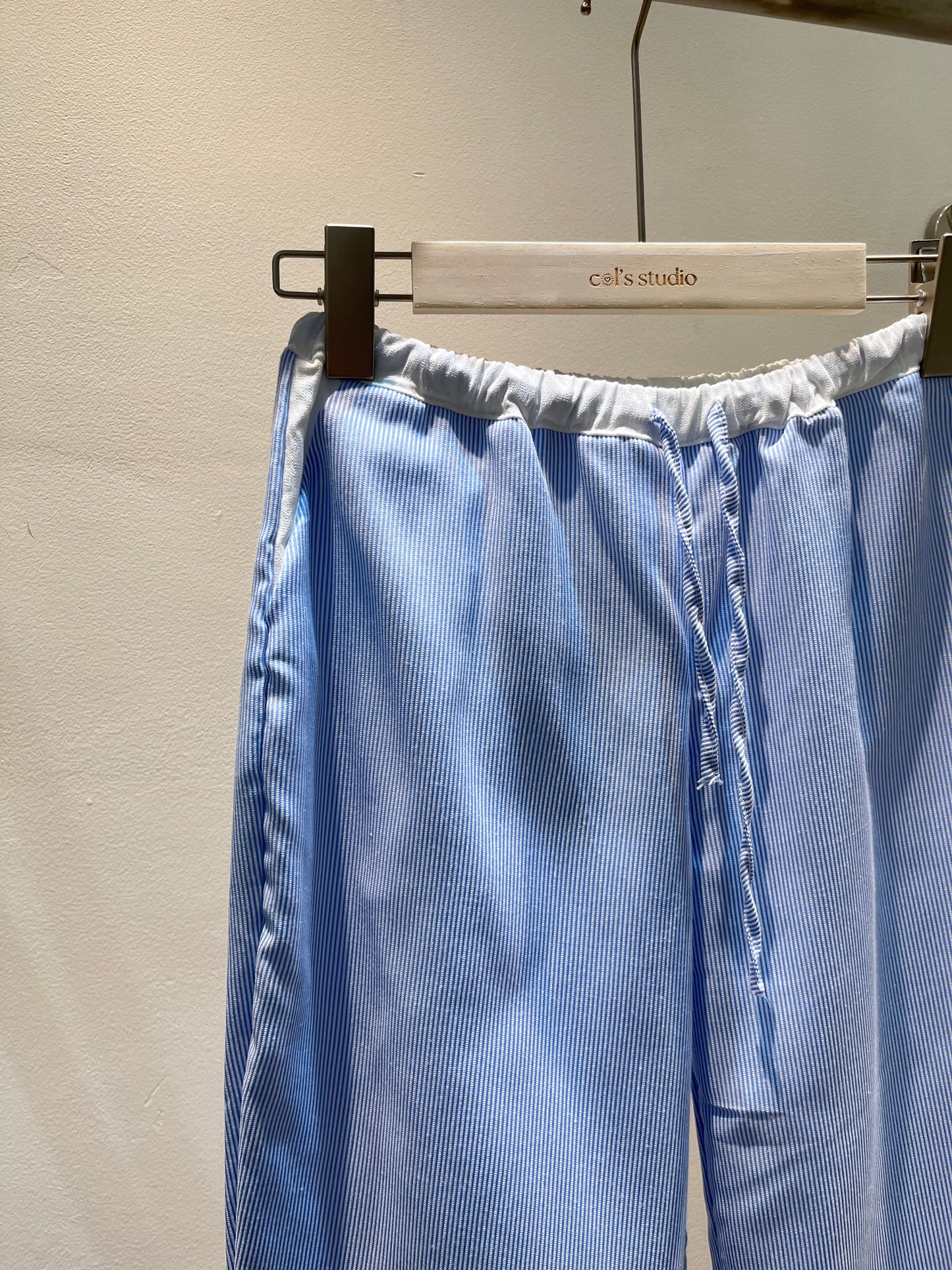 Flared blue stripes pants