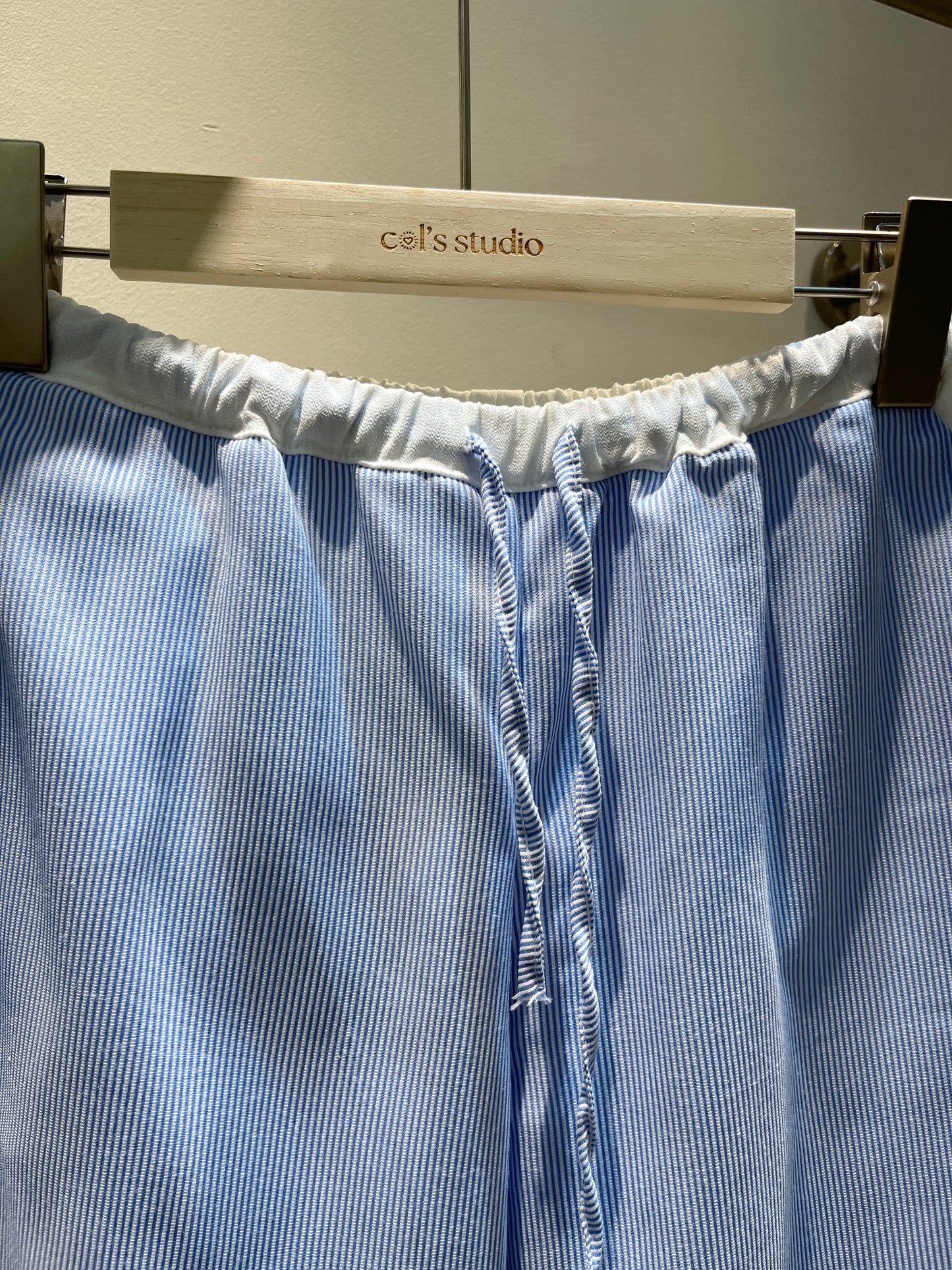 Flared blue stripes pants