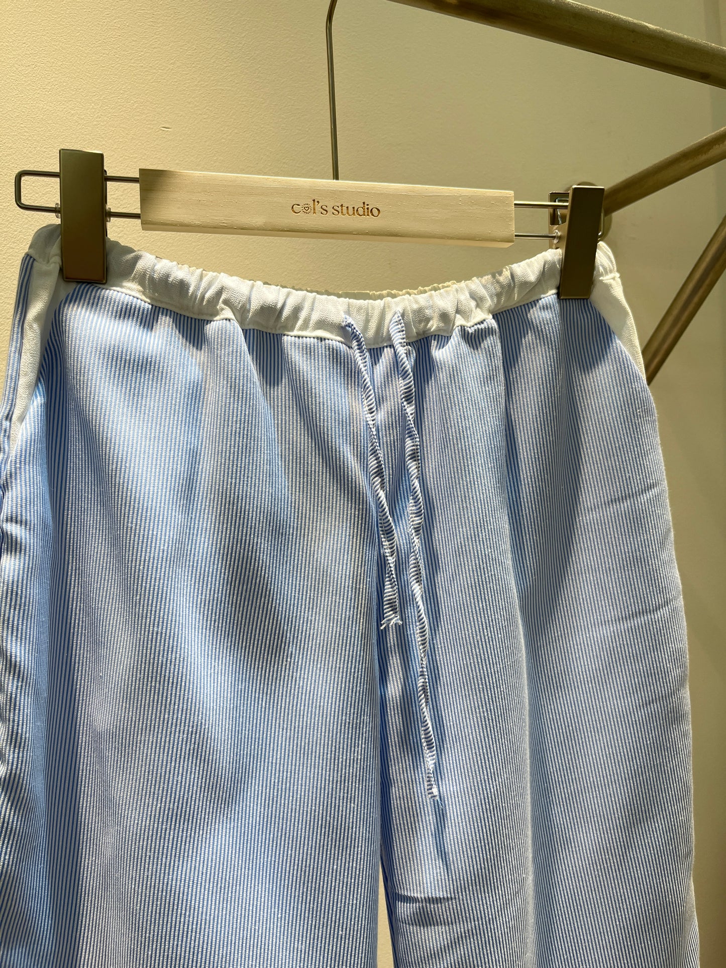 Flared blue stripes pants