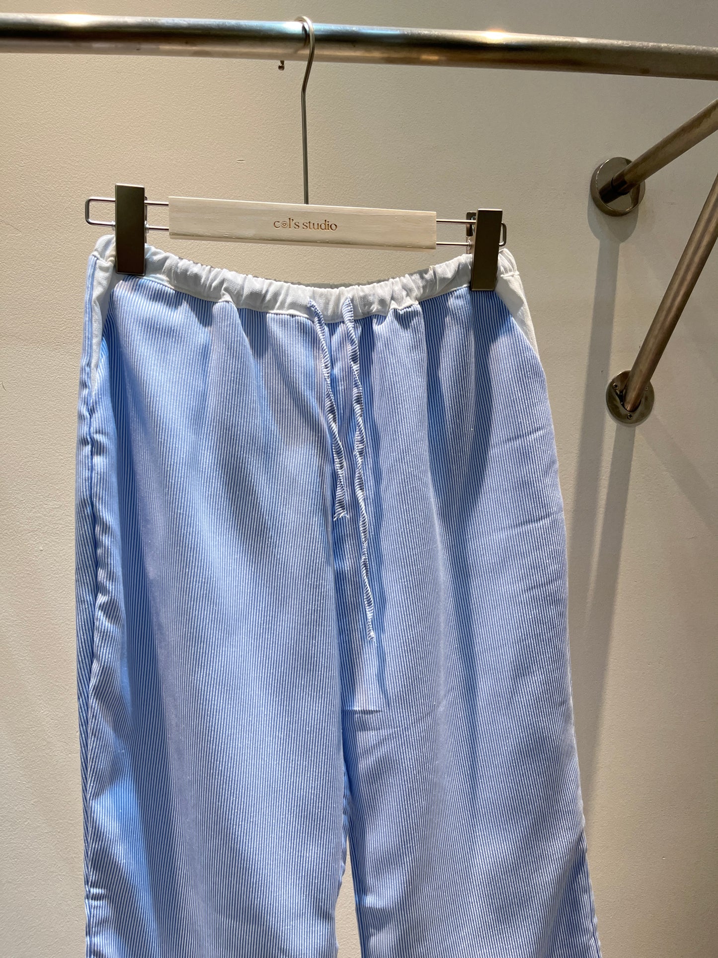 Flared blue stripes pants