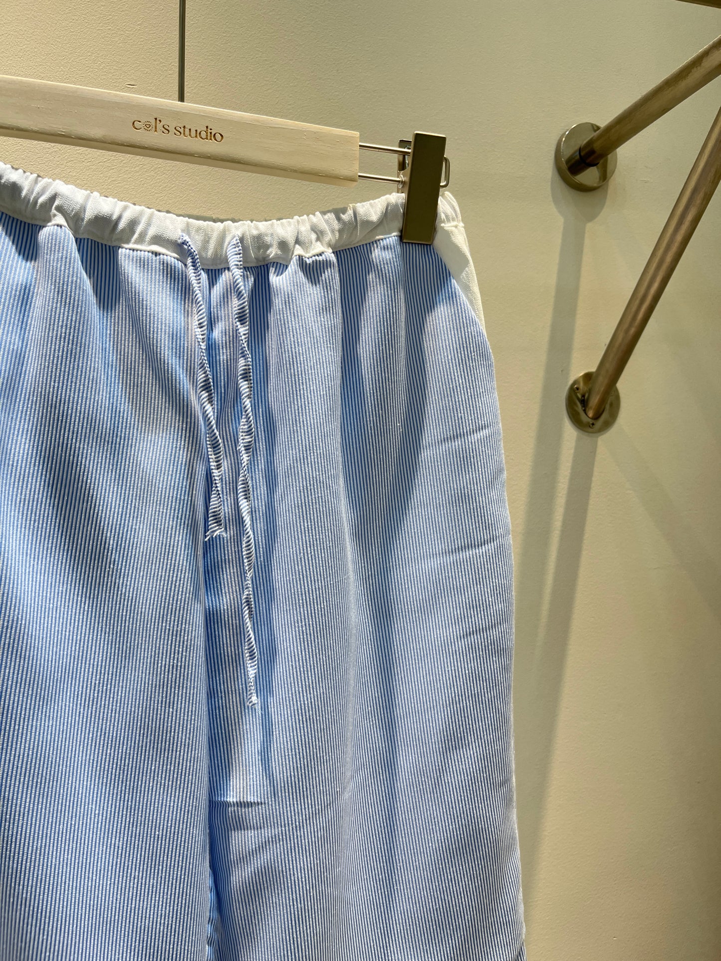 Flared blue stripes pants