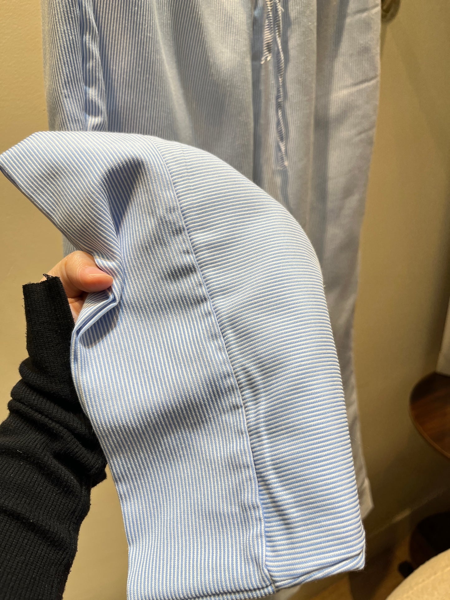 Flared blue stripes pants