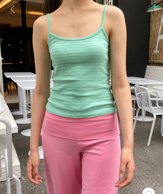 brandy Skylar Striped Tank- big Green