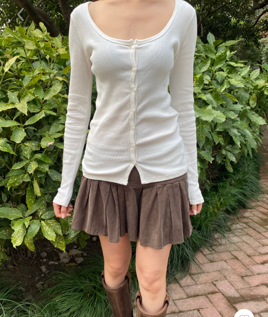BRANDY Zelly Ribbed Top - White