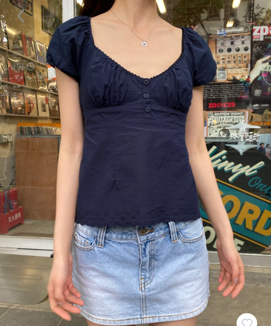 brandy Blair Top- navy