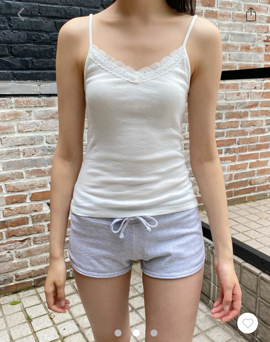 BRANDY Arden Lace Tank- BUTTONS WHITE