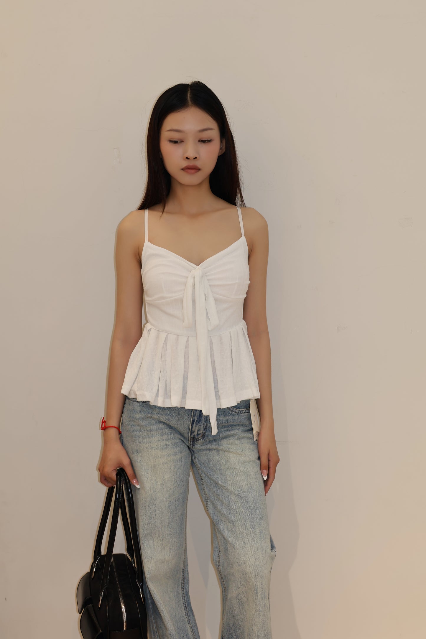 Ribbon tied flowy top