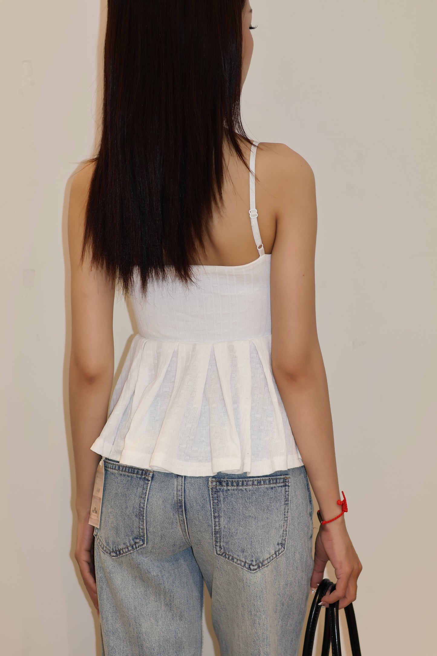 Ribbon tied flowy top