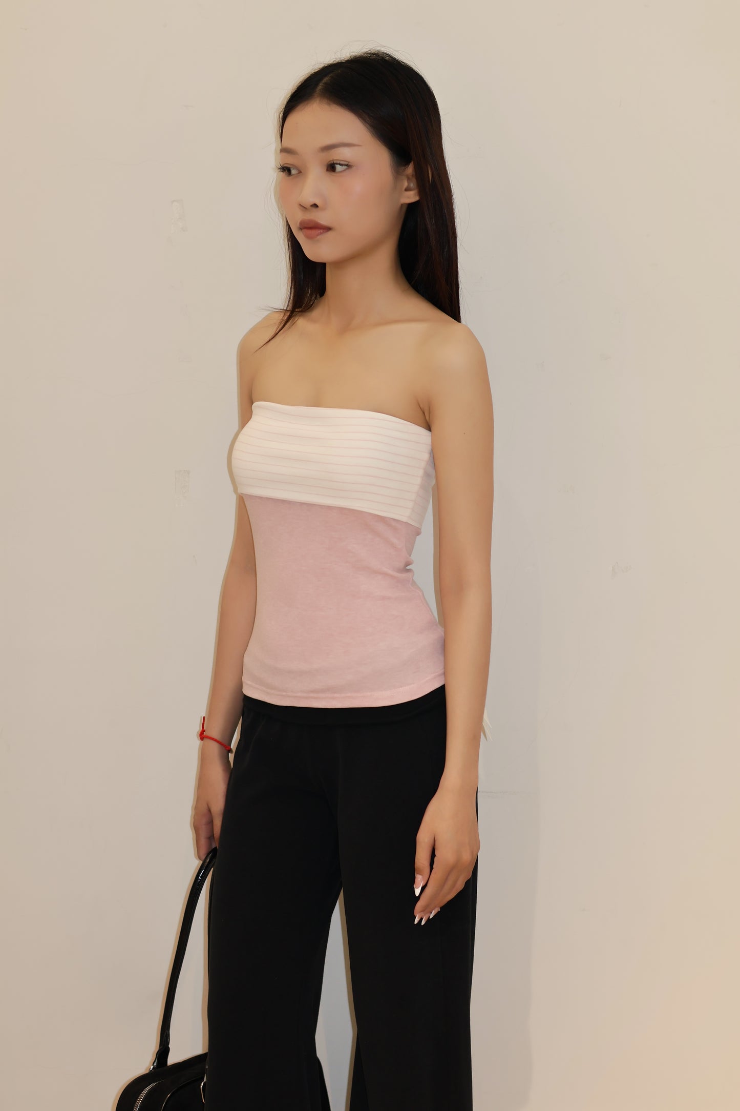 PINK STRIPES TUBE TOP