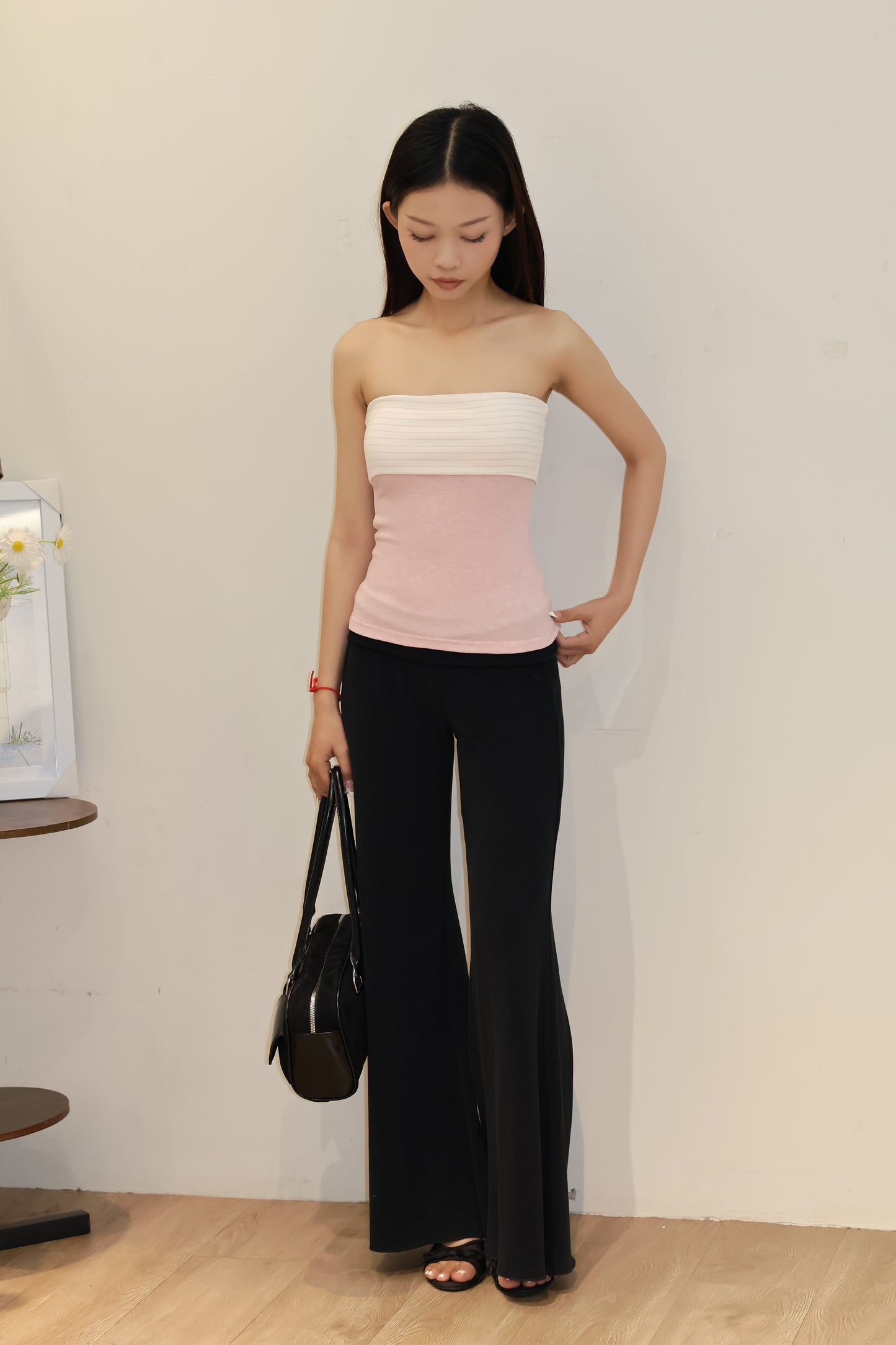 PINK STRIPES TUBE TOP