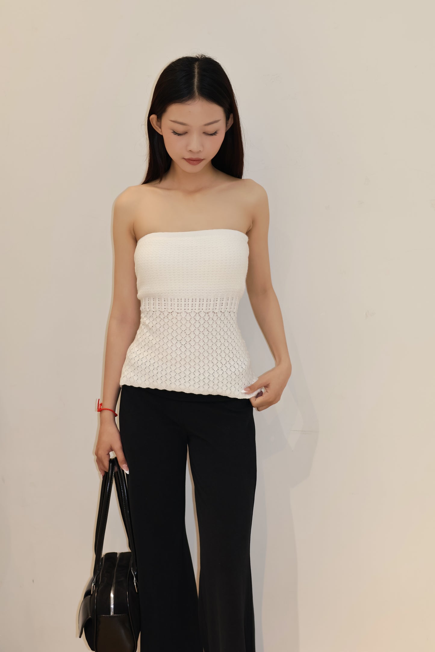 Crochet flowy tube top