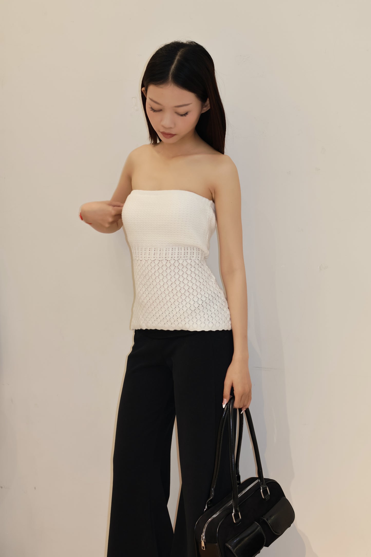 Crochet flowy tube top