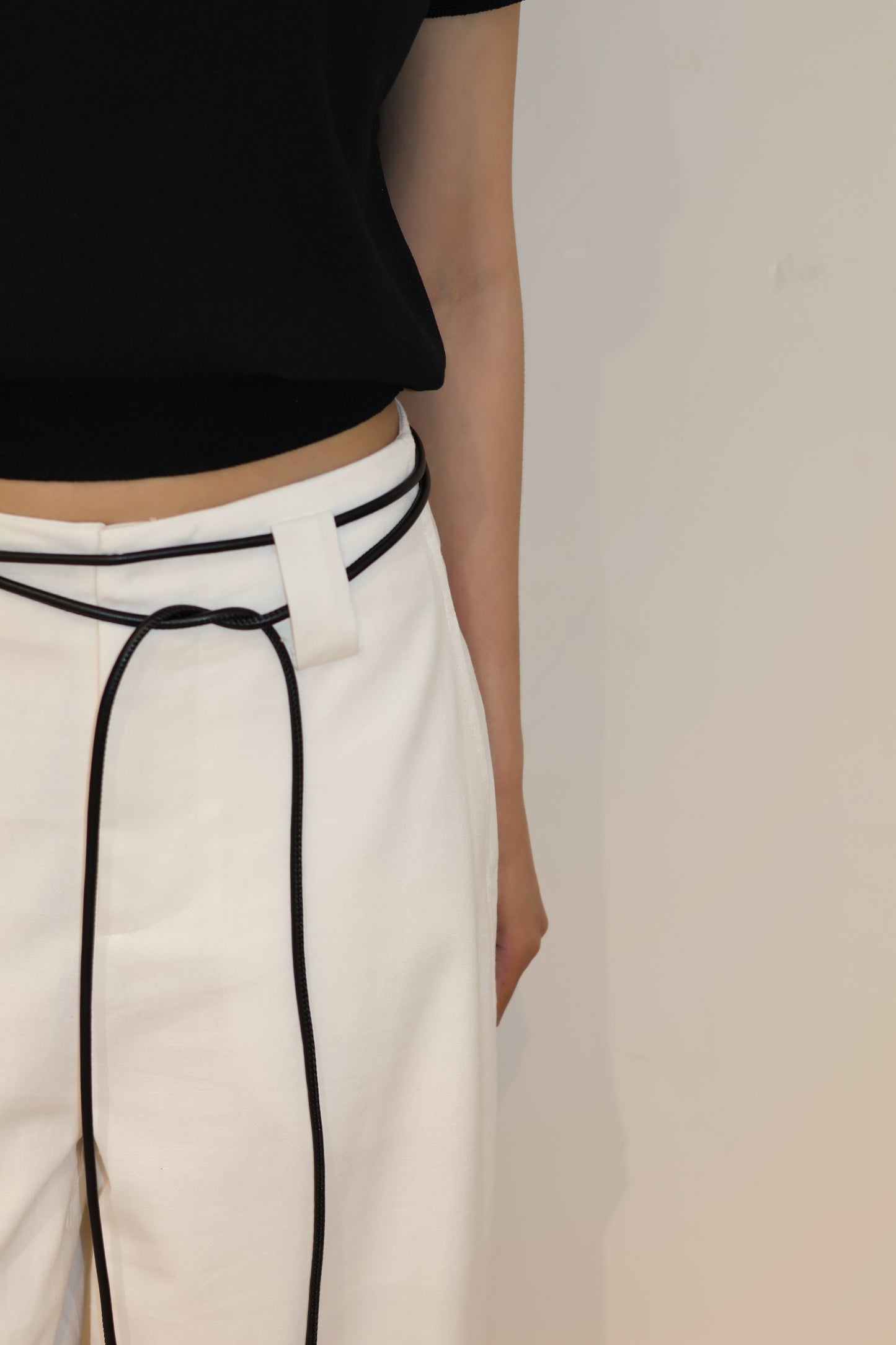 WHITE BOTTOMS W/ BLACK BELT