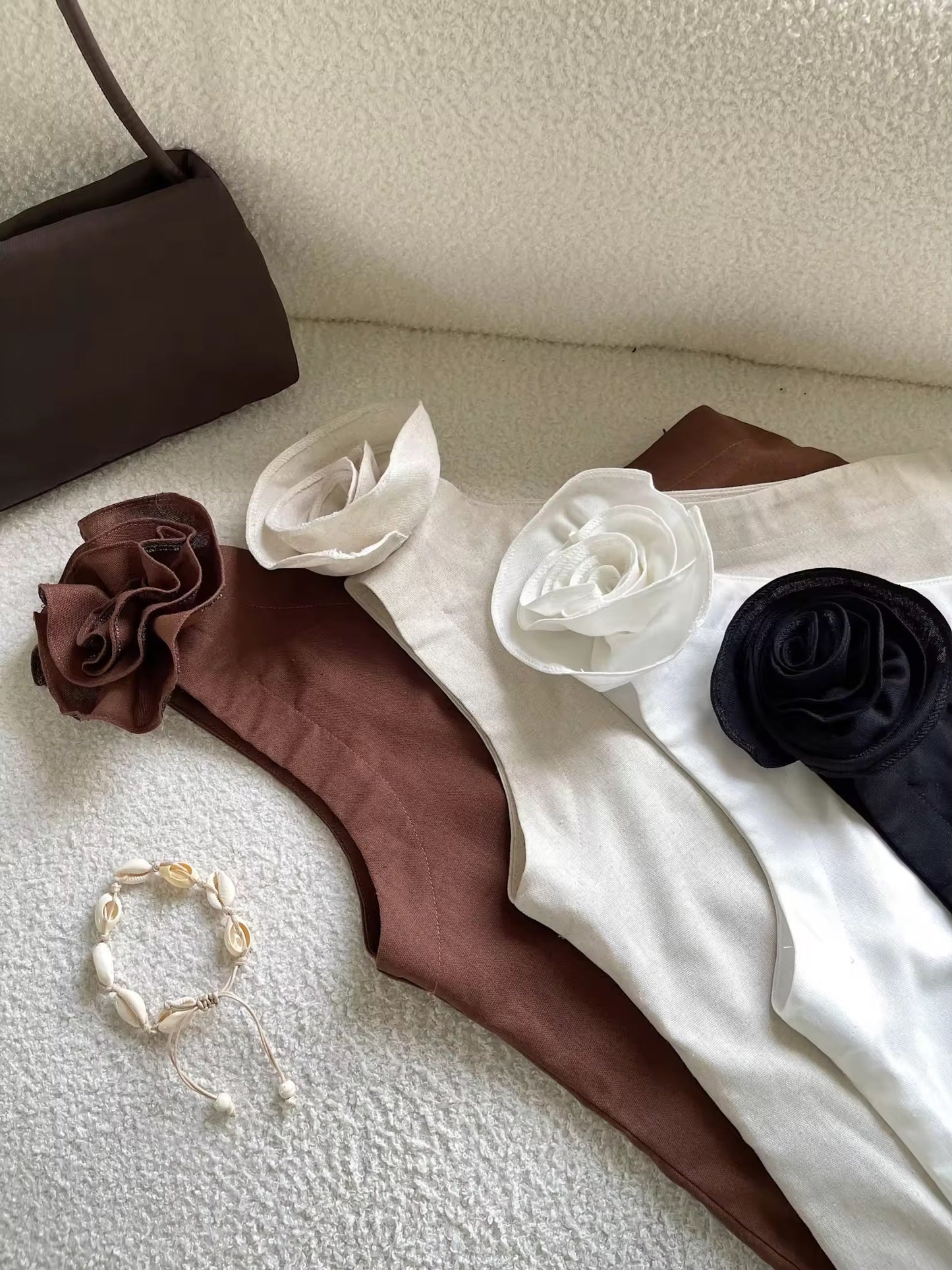 khaki half shoulder top