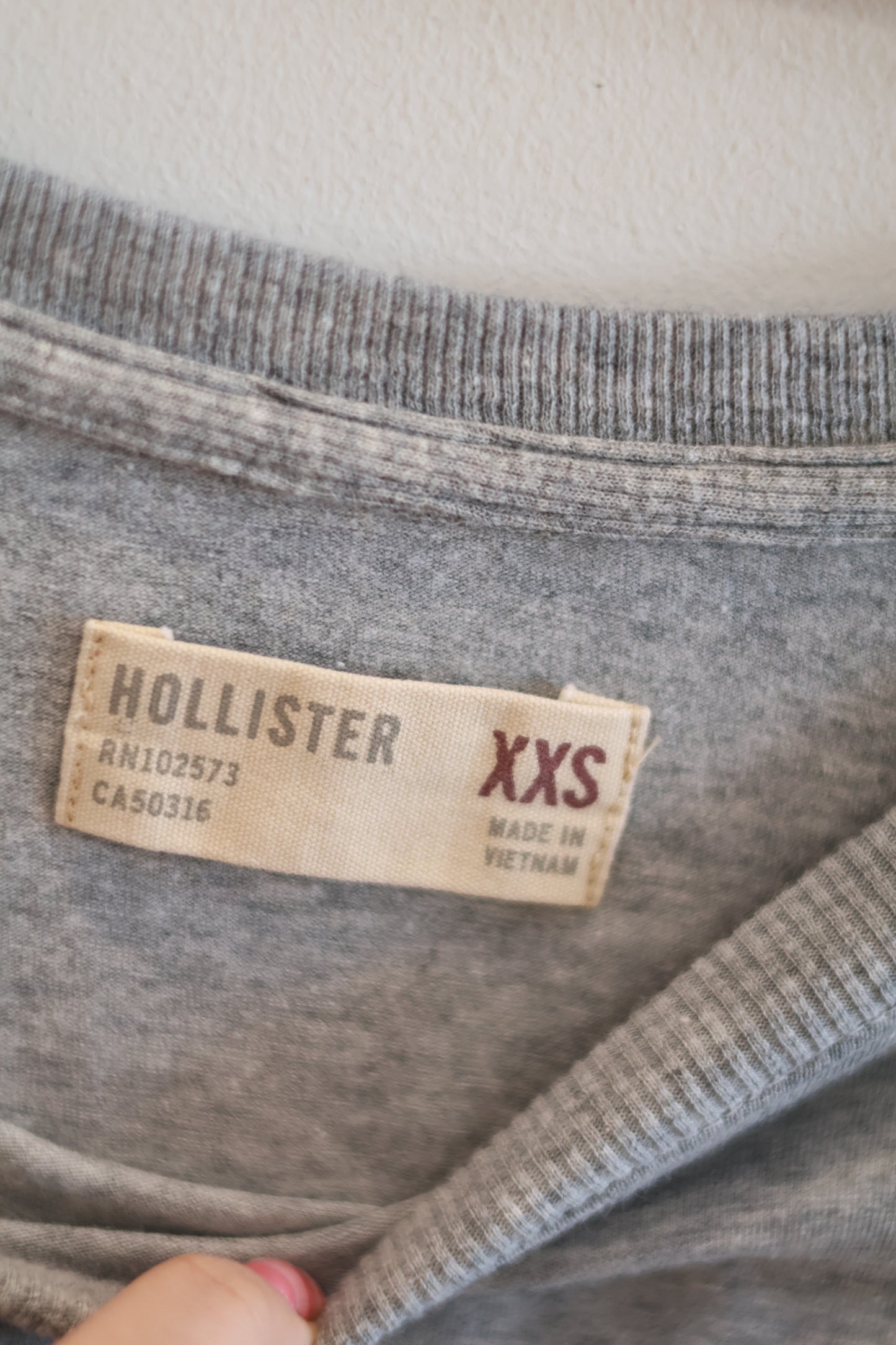 HOLLISTER Grey Logo Baby Tee