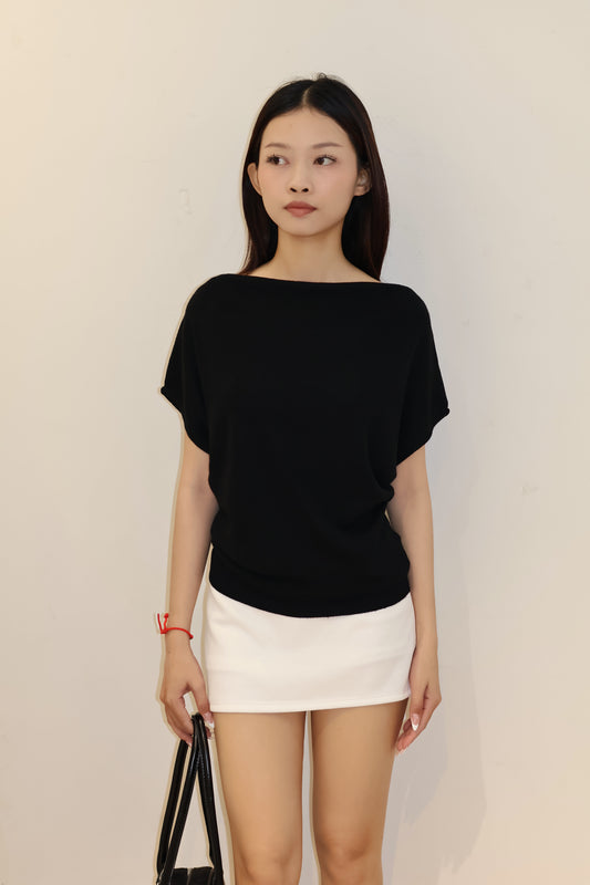 Short sleeve basic half shoulder