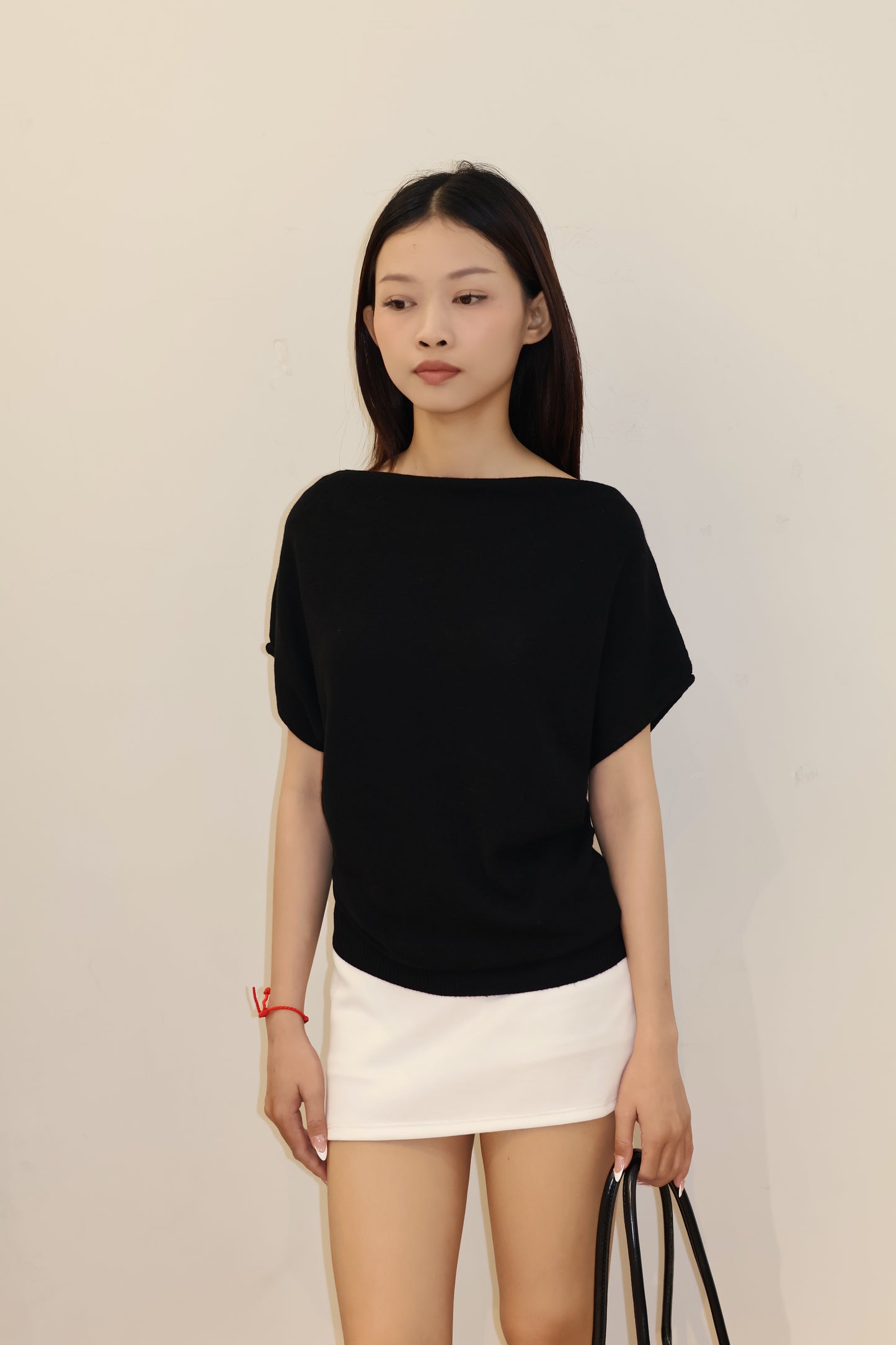 Short sleeve basic half shoulder