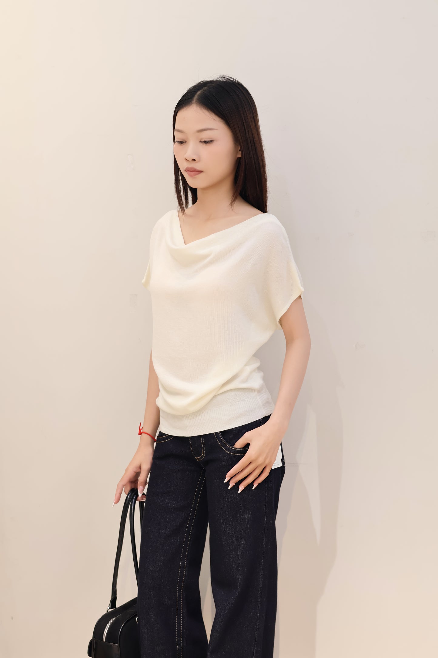Short sleeve basic half shoulder