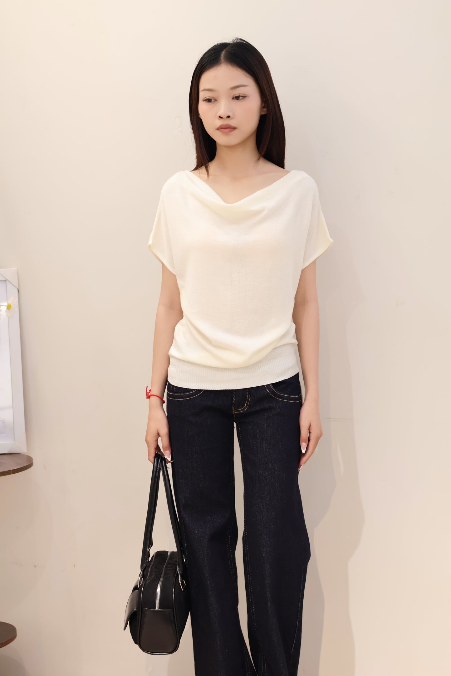 Short sleeve basic half shoulder