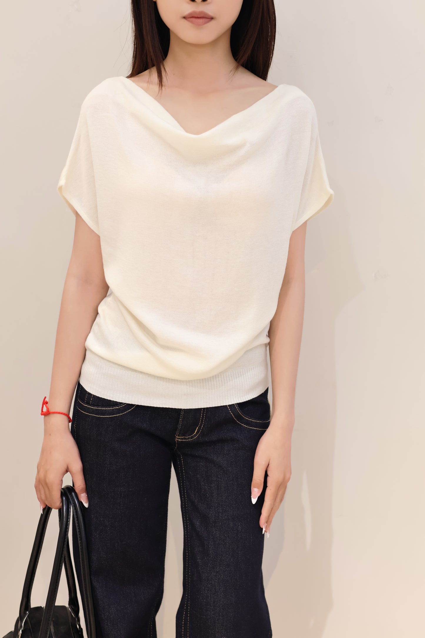 Short sleeve basic half shoulder