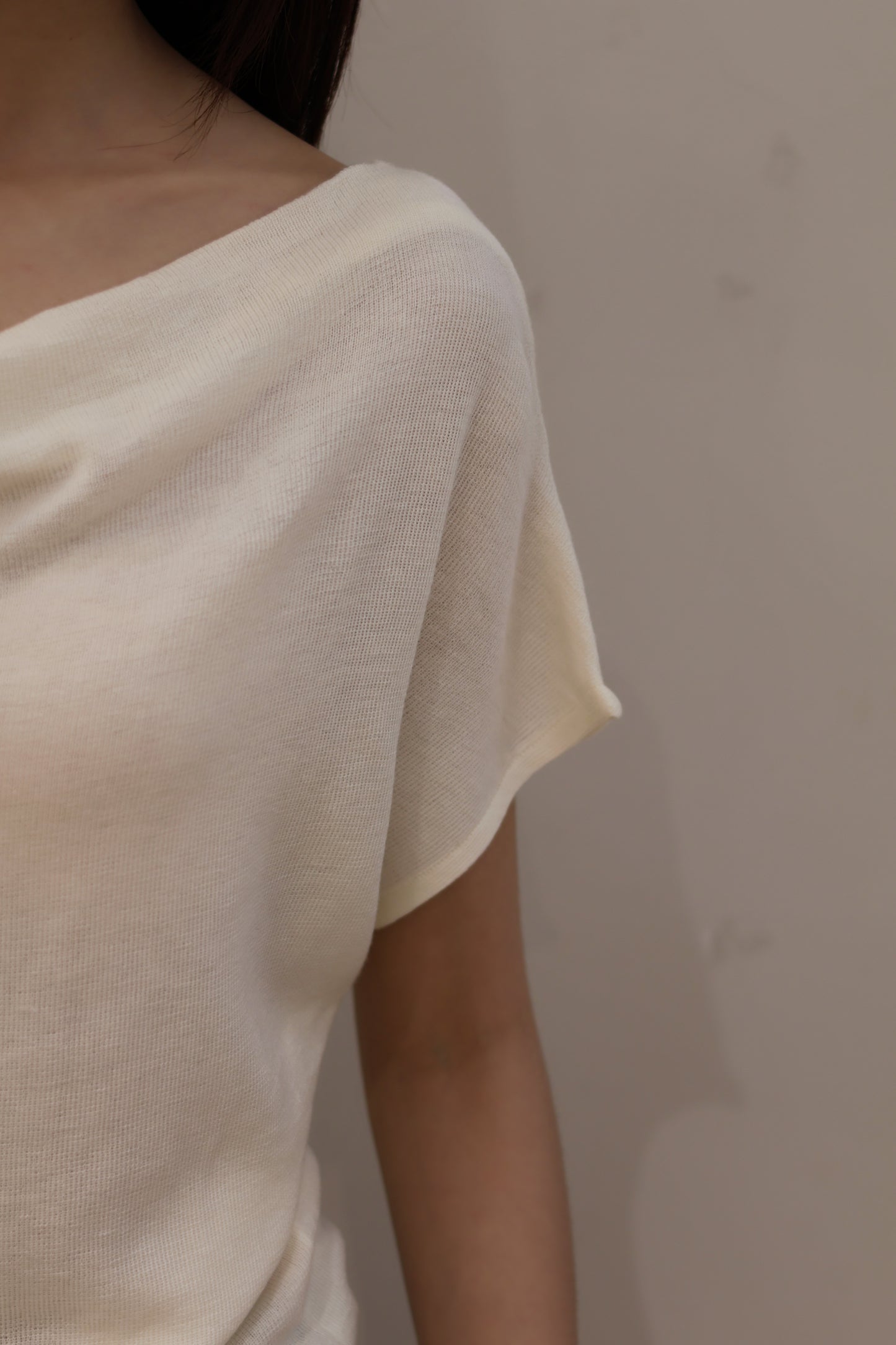 Short sleeve basic half shoulder