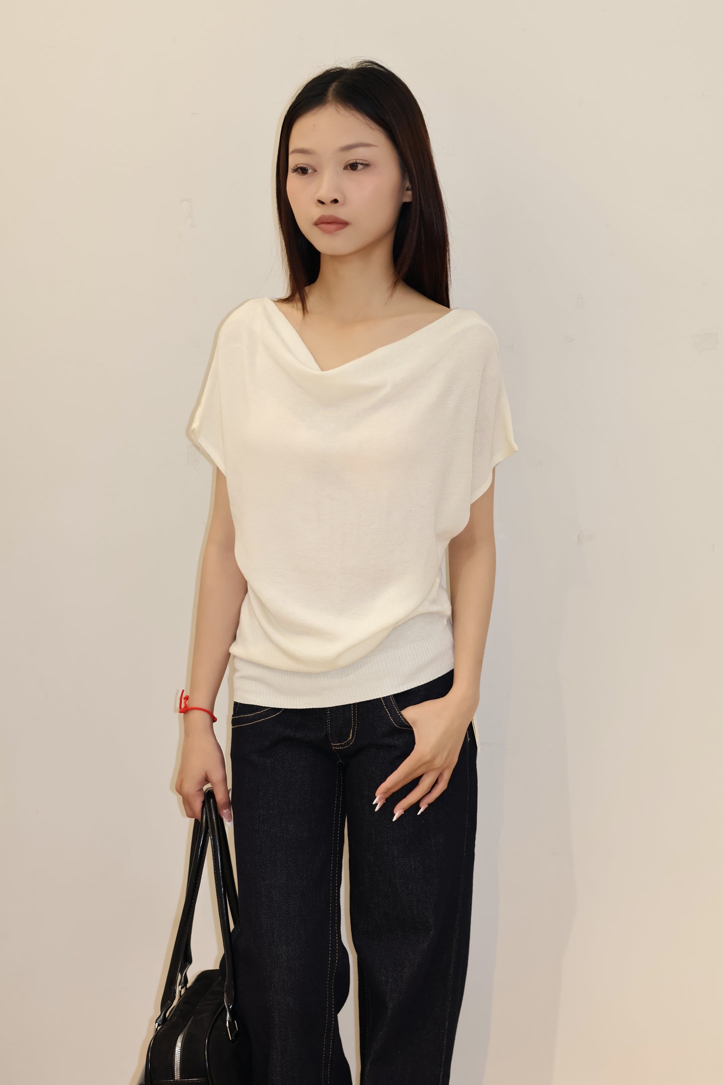Short sleeve basic half shoulder