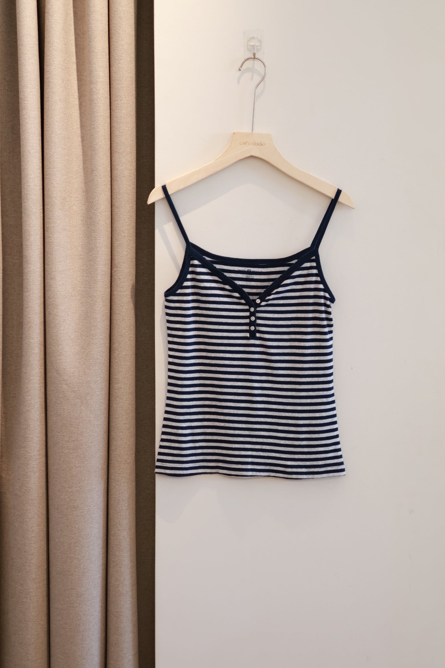 BRANDY Lorene Striped Tank - Navy Blue