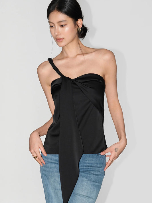 ASYM SATIN FLOWY TOP