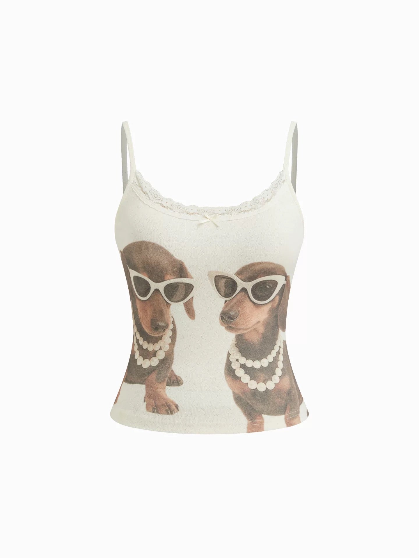 CIDER SAUSAGE DOG LACE CAMI TOP
