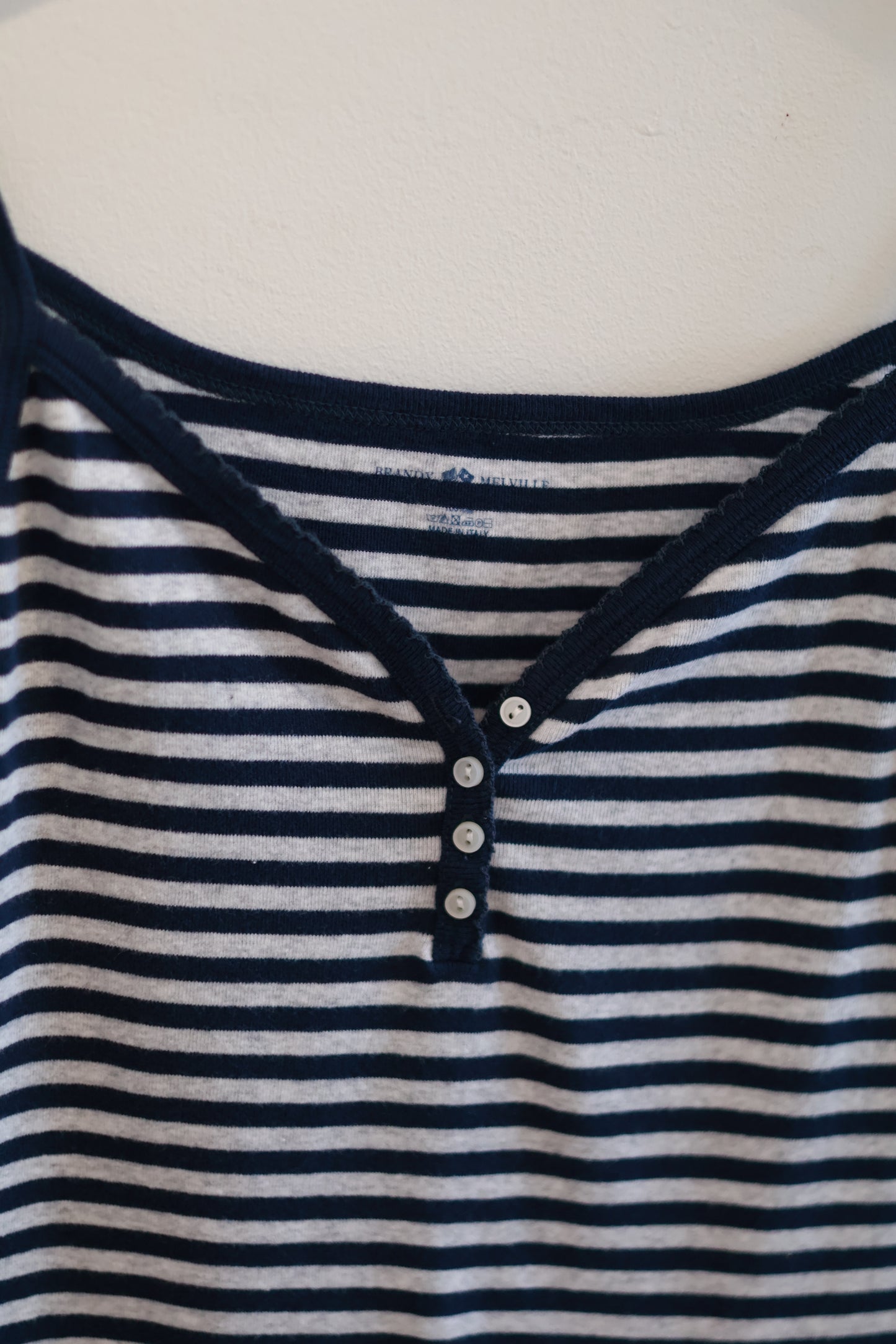 BRANDY Lorene Striped Tank - Navy Blue