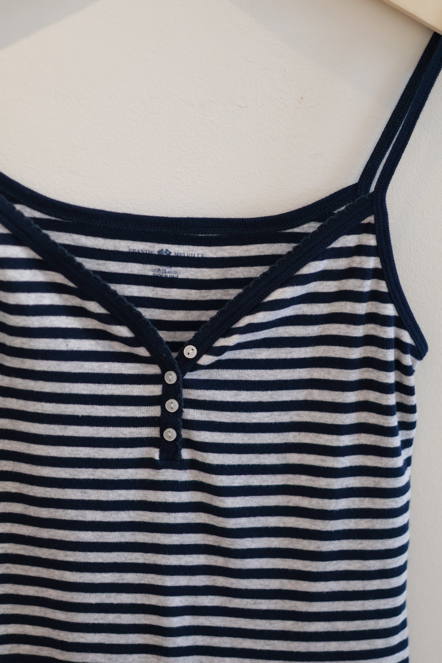 BRANDY Lorene Striped Tank - Navy Blue