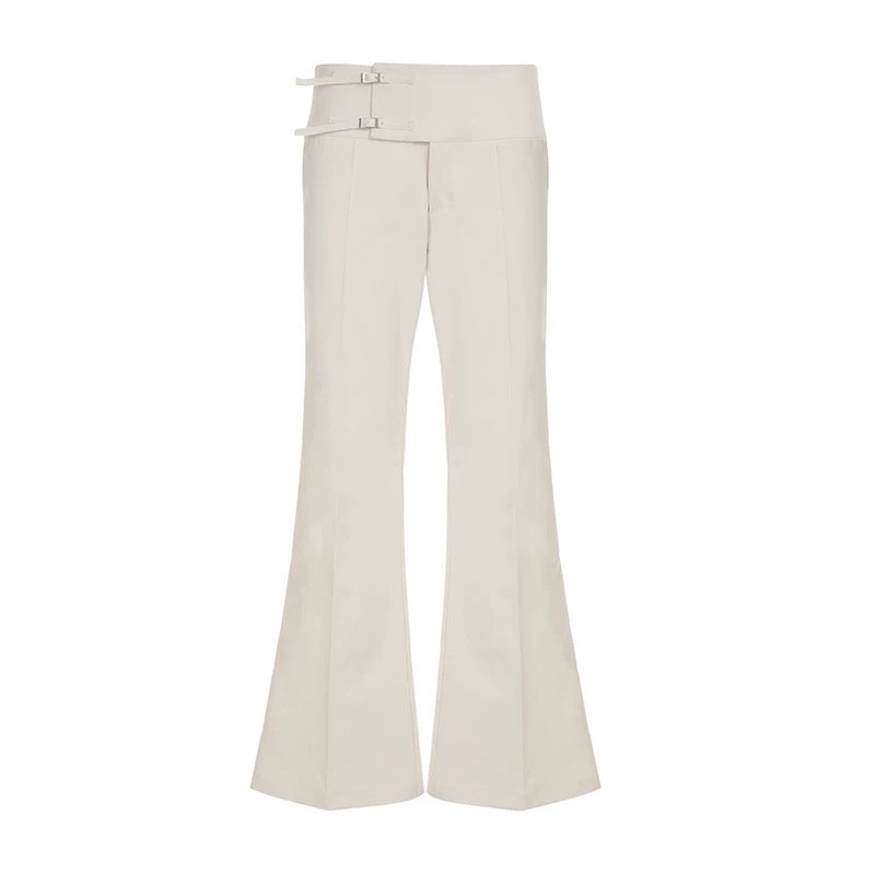 SIDE BUCKLE FLATED TROUSERS