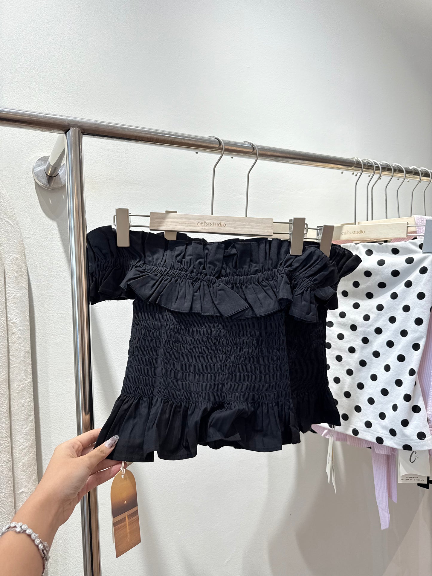 Black khaki off shoulder